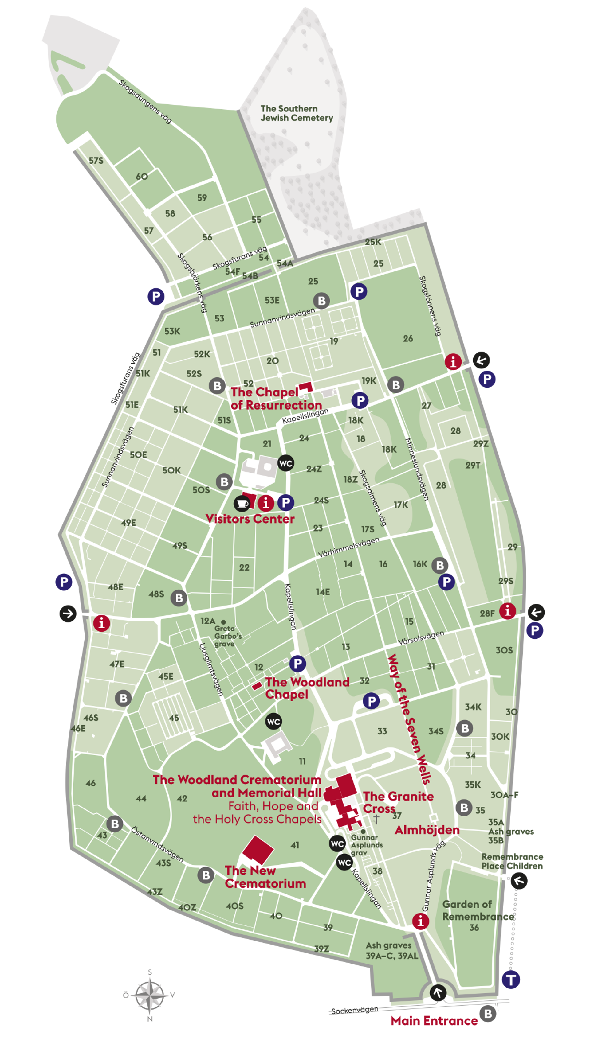 Map of Skogskyrkogården - The City of Stockholm